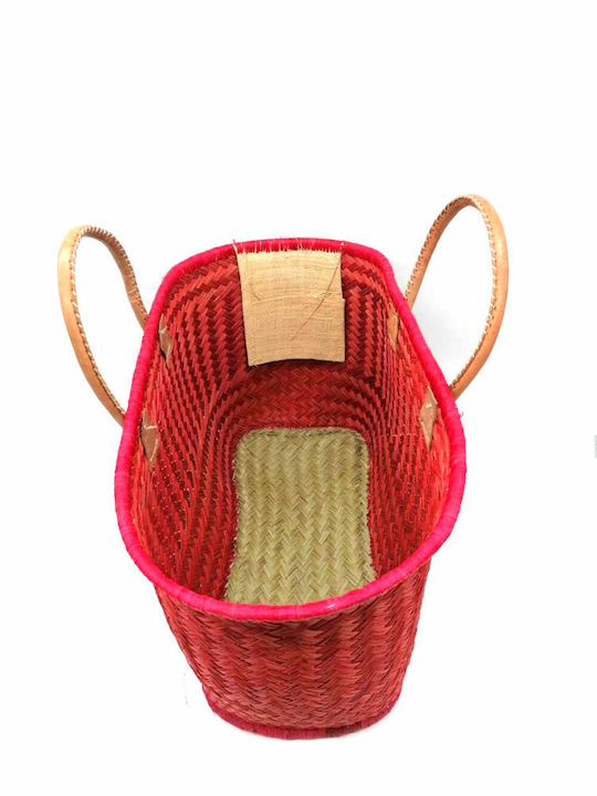 Straw Beach Bag Red