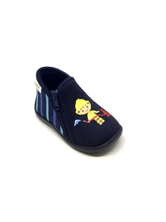 Comfy Anatomic Boys Anatomic Closed-Toe Bootie Slippers Navy Blue