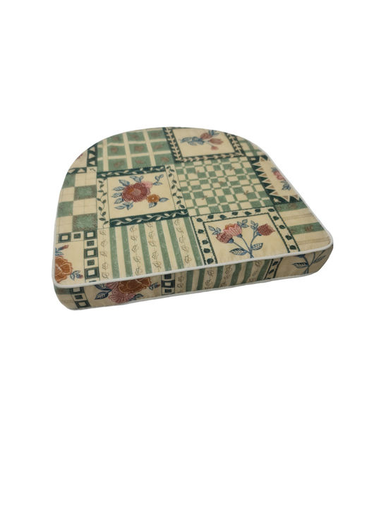 Politishome Garden Chair Cushion with Backrest Vintage Horseshoe Green 44x45cm