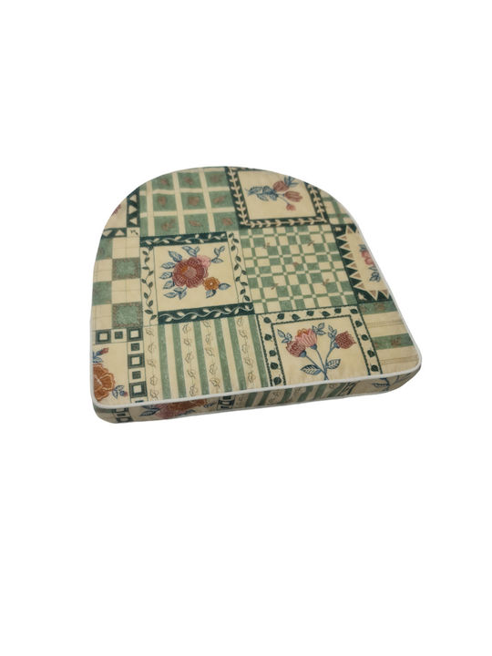 Politishome Garden Chair Cushion with Backrest Vintage Horseshoe Green 44x45cm