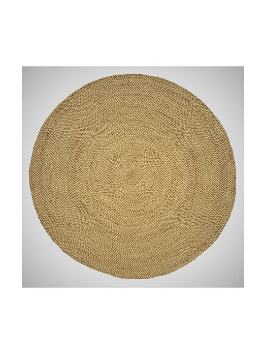 Teppich Rund Korbweide Beige