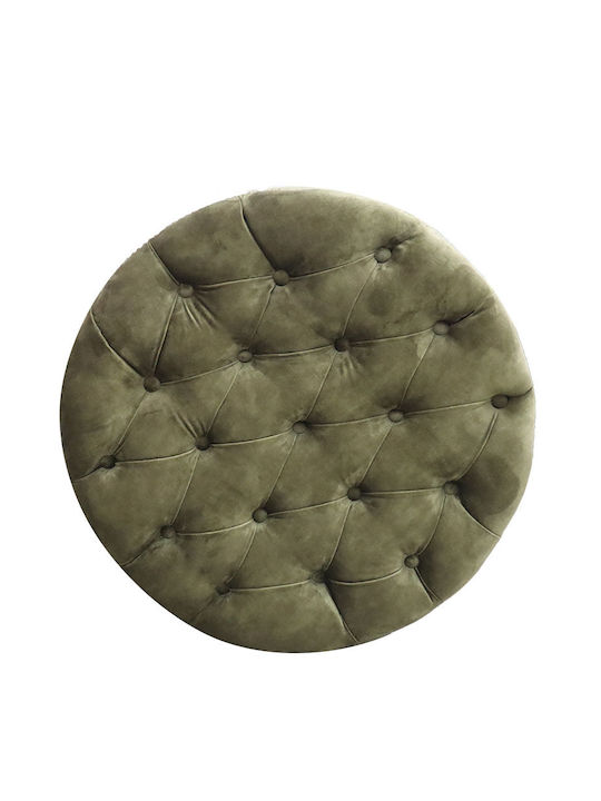 Stool For Living Room Upholstered with Velvet Green 90x90x30cm