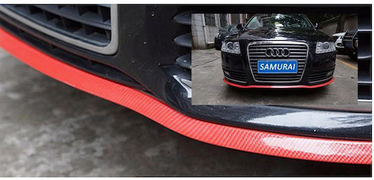 Car Tape Stickers Carbon Lip 250 x 250cm for Car Bumper in Red Color 1pcs