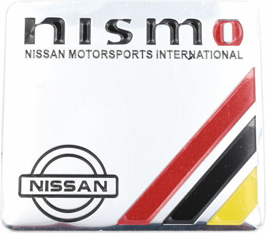 Car Flag Stickers Aluminum 2.5 x 2.5cm in Silver Color 1pcs