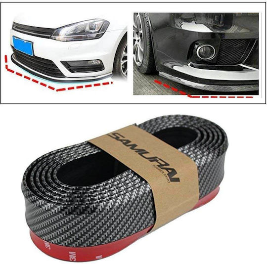 Samurai Car Tape Stickers Carbon for Car Bumper in Red Color 1pcs