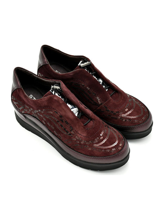 Stonefly Women's Leather Slip-Ons Burgundy