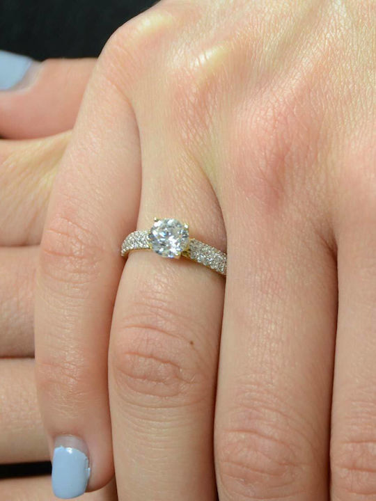 Goldjewels Single Stone Ring Made of 14K Gold