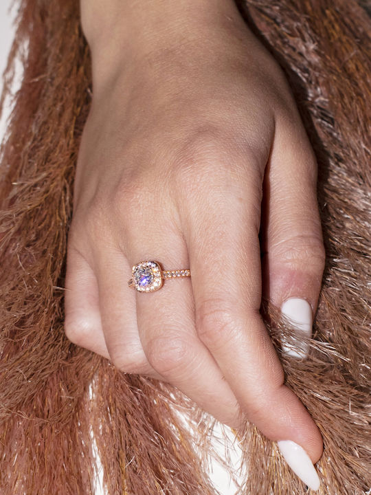Einzelner Steine Ringe aus Roségold 14K