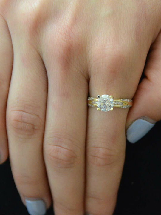 Goldjewels Single Stone Ring From 14K Gold