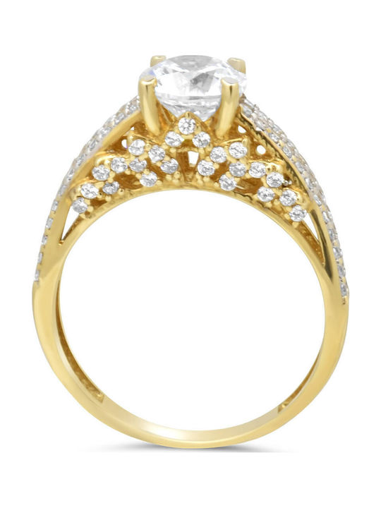 Goldjewels Single Stone Ring From 14K Gold