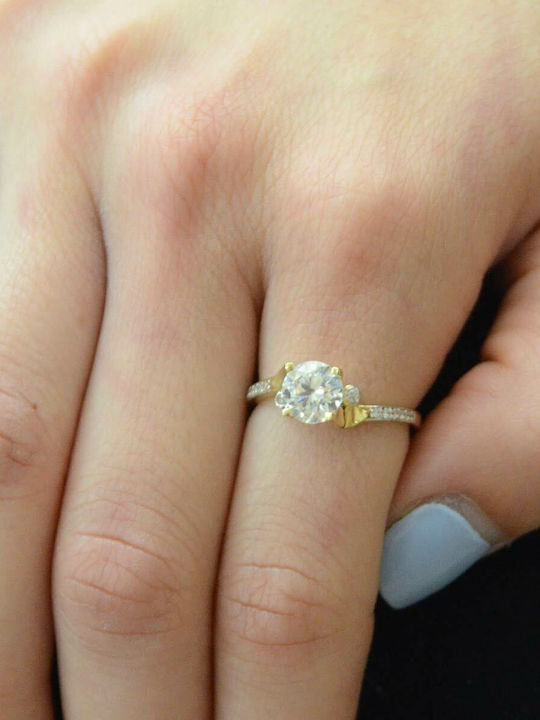 Goldjewels Single Stone Ring From 14K Gold