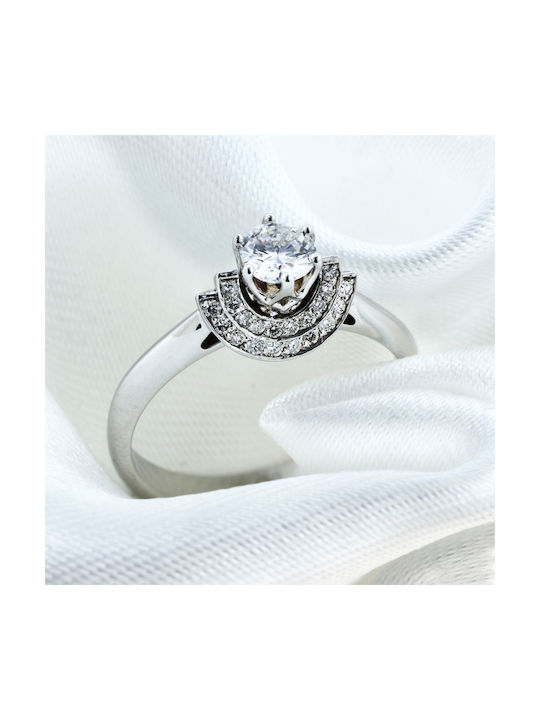 Single Stone from White Gold 18K with Diamond