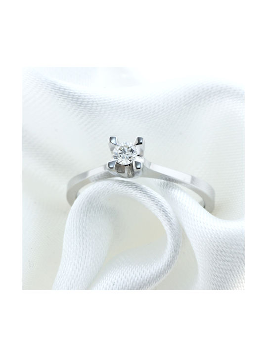 Single Stone from White Gold 18K with Diamond