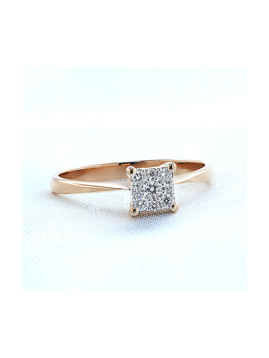 Single Stone from Rose Gold with Diamond