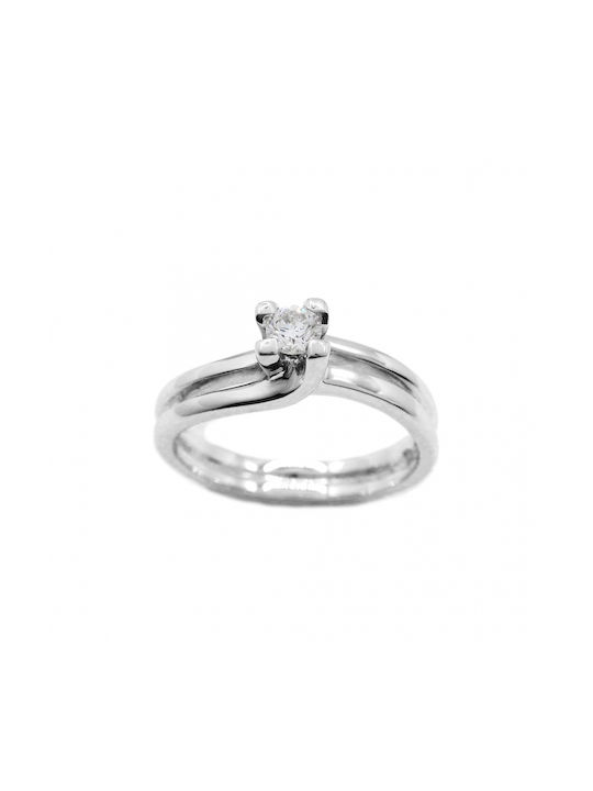 Single Stone from White Gold 18K with Diamond