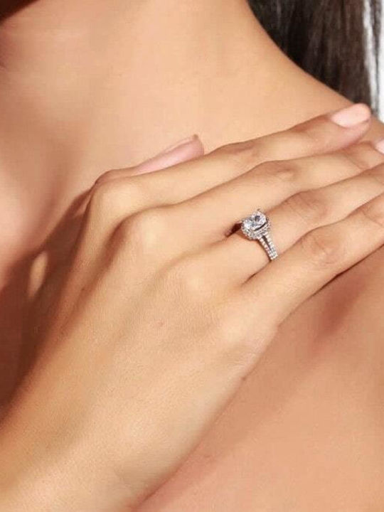 Eforo Einzelstein aus Weißgold 14K