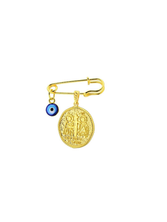 Child Safety Pin made of Gold 14K with Constantinato