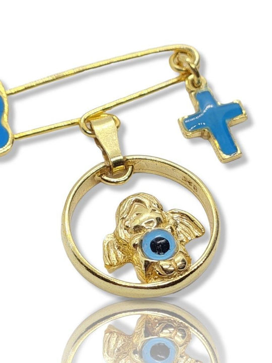 Child Safety Pin made of Gold Plated Silver for Boy