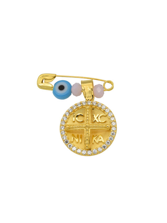 Pendant Kids Talisman Double Sided Constantine from Gold 9K 6002Κ1-0