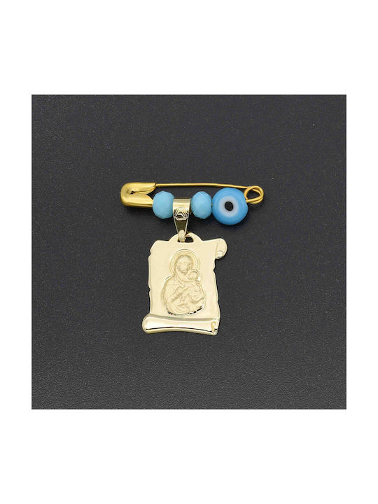 Pendant Kids Talisman with Virgin Mary from Gold 9K ΦΥ293-0