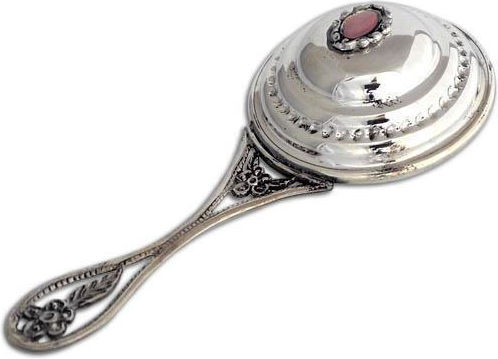 SilverBrand.gr Babyrassel aus Silber für Mädchen
