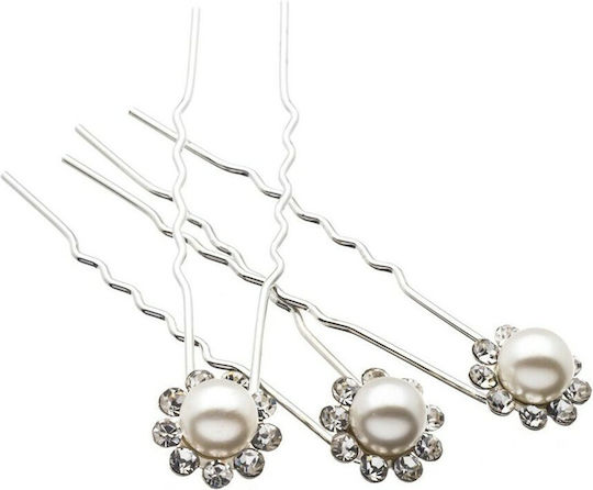 FantazyStores Silber mit Blume / Perle / Strass 1Stück
