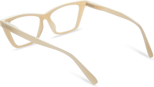 Perspectiv Men's Reading Glasses +3.50 in Beige color #Y-MILKYWHITE+3.50