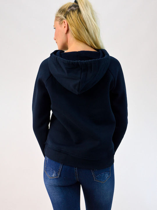 Damen Sweatshirt Kapuzen Marineblau