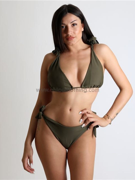 Chica Set Bikini Triunghi Kaki