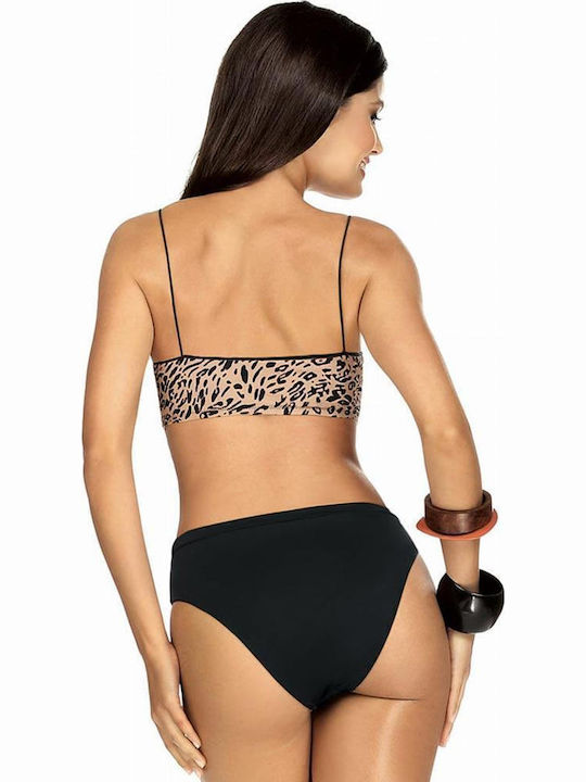 Set Bikini Μπουστάκι Animal Print Μαύρο