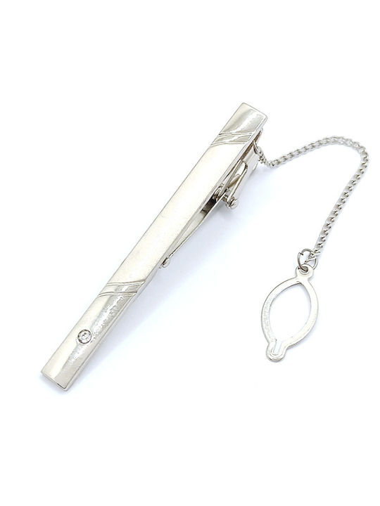 PS Silver Clip Γραβάτας από Ατσάλι Ασημί