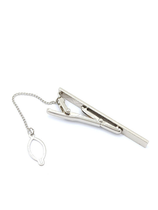 PS Silver Krawattenklammer aus Stahl Silber