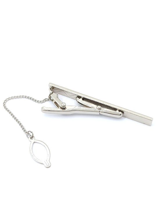 PS Silver Krawattenklammer aus Stahl Silber