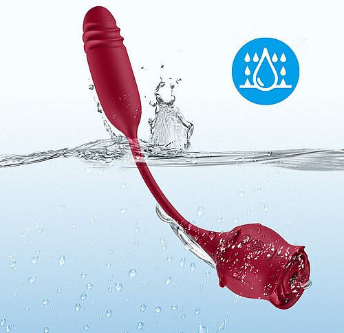 Clitoral Air Suction Rose Thrusting Δονητής Bullet 31cm Ροζ