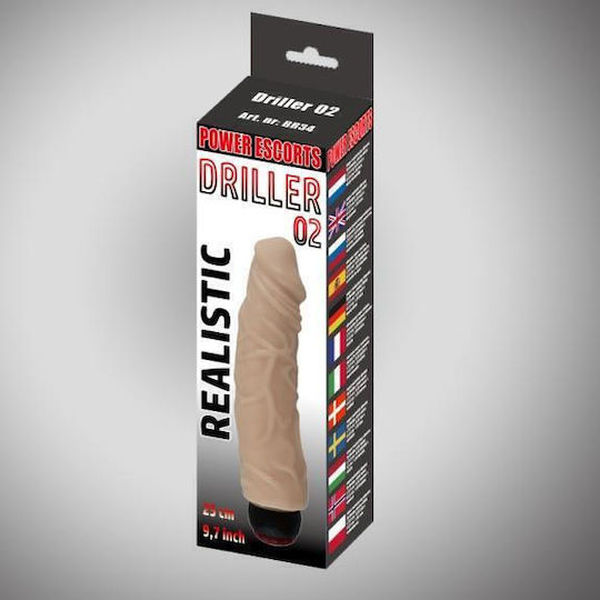 Power Escorts Driller 02 Ρεαλιστικός Δονητής 25cm Flesh