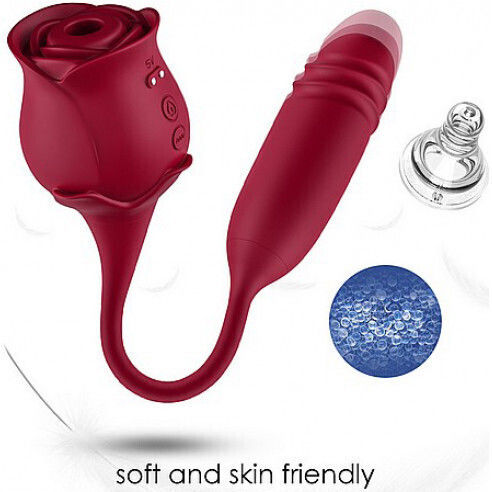 Clitoral Air Suction Rose Thrusting Δονητής Bullet 31cm Ροζ