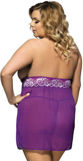 Plus Size Sexy Babydoll Μωβ