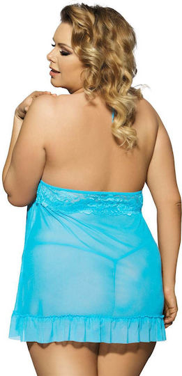 Plus Size Sexy Babydoll Μπλε