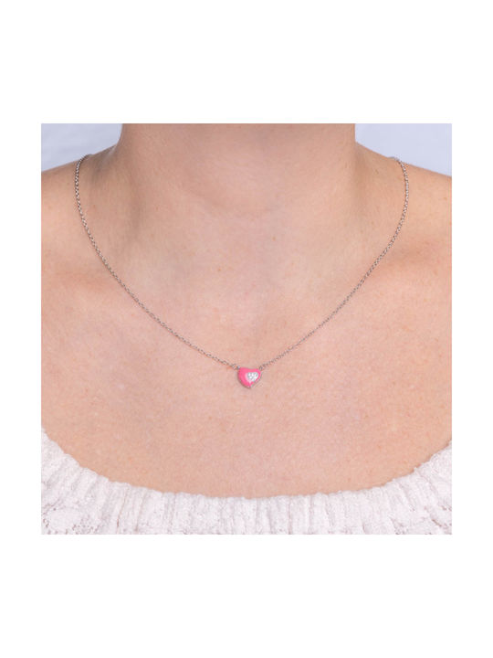 Silver Chain Kids Necklaces Heart KL0156
