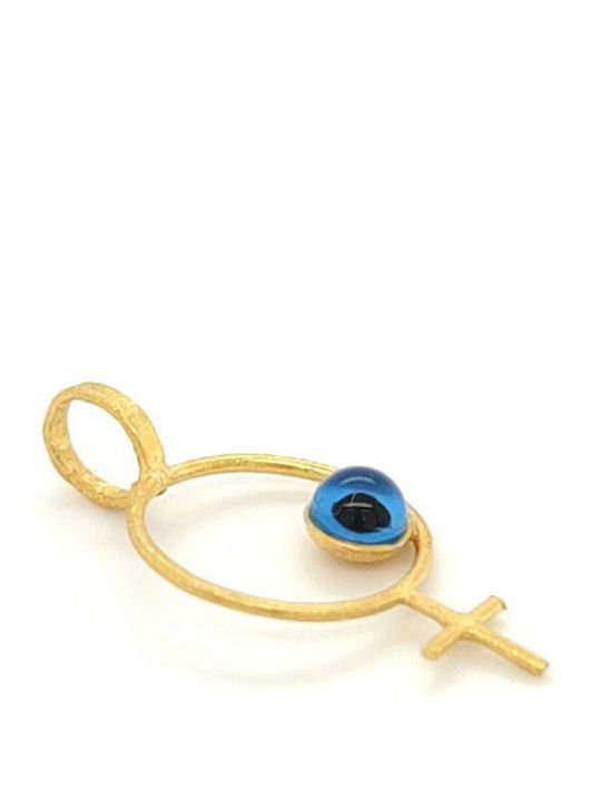 Drandakis Cross Necklace Gold 14K