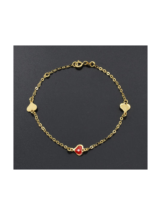 Kids Bracelet Chain from Gold 9K with Heart