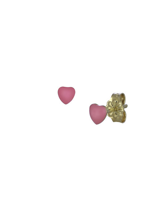 Gold Studs Kids Earrings Hearts 9K