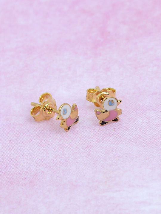 Ioannou24 Gold Studs Kids Earrings 9K