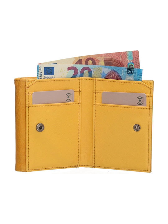 Rebelle Men's Leather Card Wallet Yellow