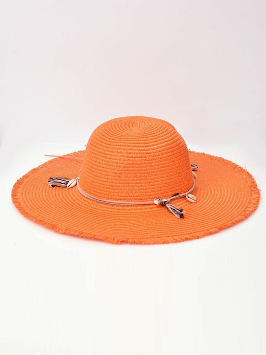 Frauen Korbweide Hut Floppy Orange