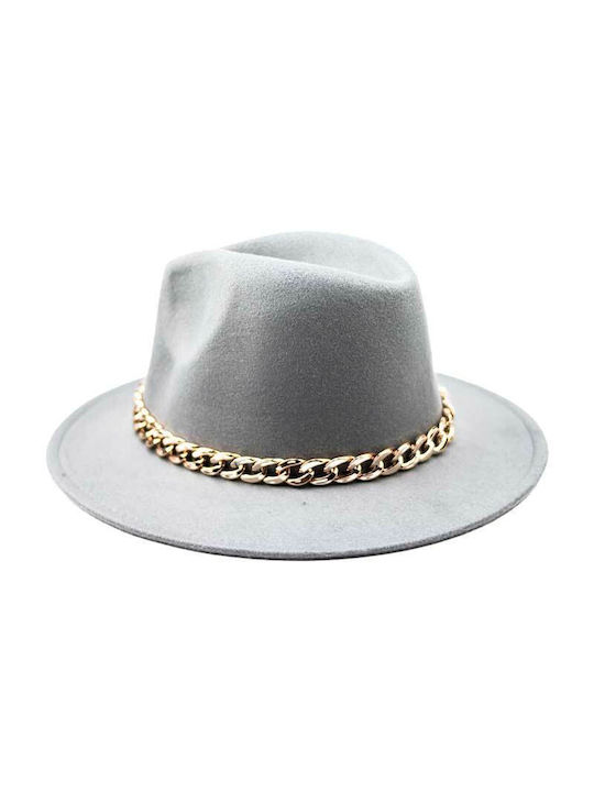 Frauen Stoff Hut Fedora Gray