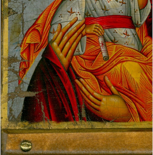 IconsGR Icoană Maica Domnului Cu Pruncul Din Lemn 21x30cm M6ΧΡΙ