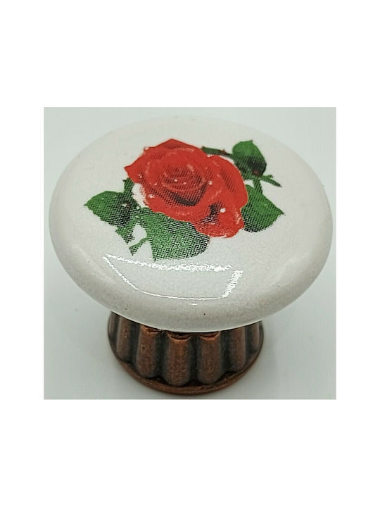 Copii Antic Buton Mobilier din Porțelan & Metal & Zamak în Culoare Cupru 7821-AS-017 1buc