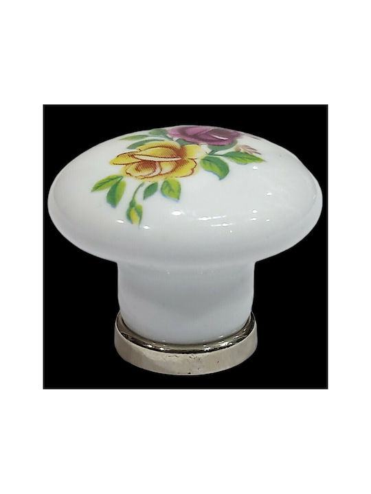 Premier Buton Mobilier din Zamak & Metal & Porțelan în Culoare Multicolor 10934-ARG1 1buc