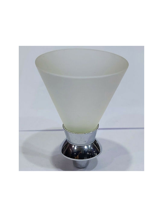 Steel-Nova Knopf Möbelgriff aus Kristall & Metallisch & Zamak in Transparent Farbe 7002-INO1 1Stück